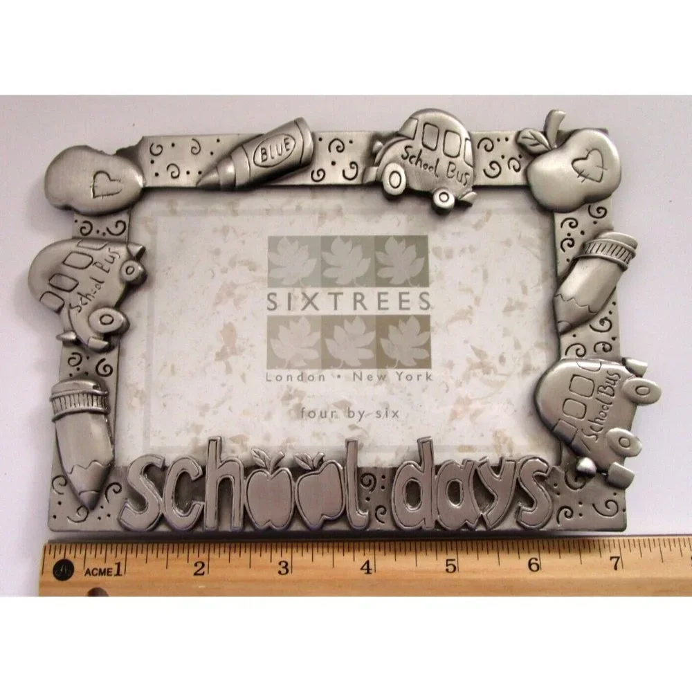 Sixtrees London/New York "School Days" Picture Frame Rectangle AF63849 4x6 Metal - Picture 10 of 11